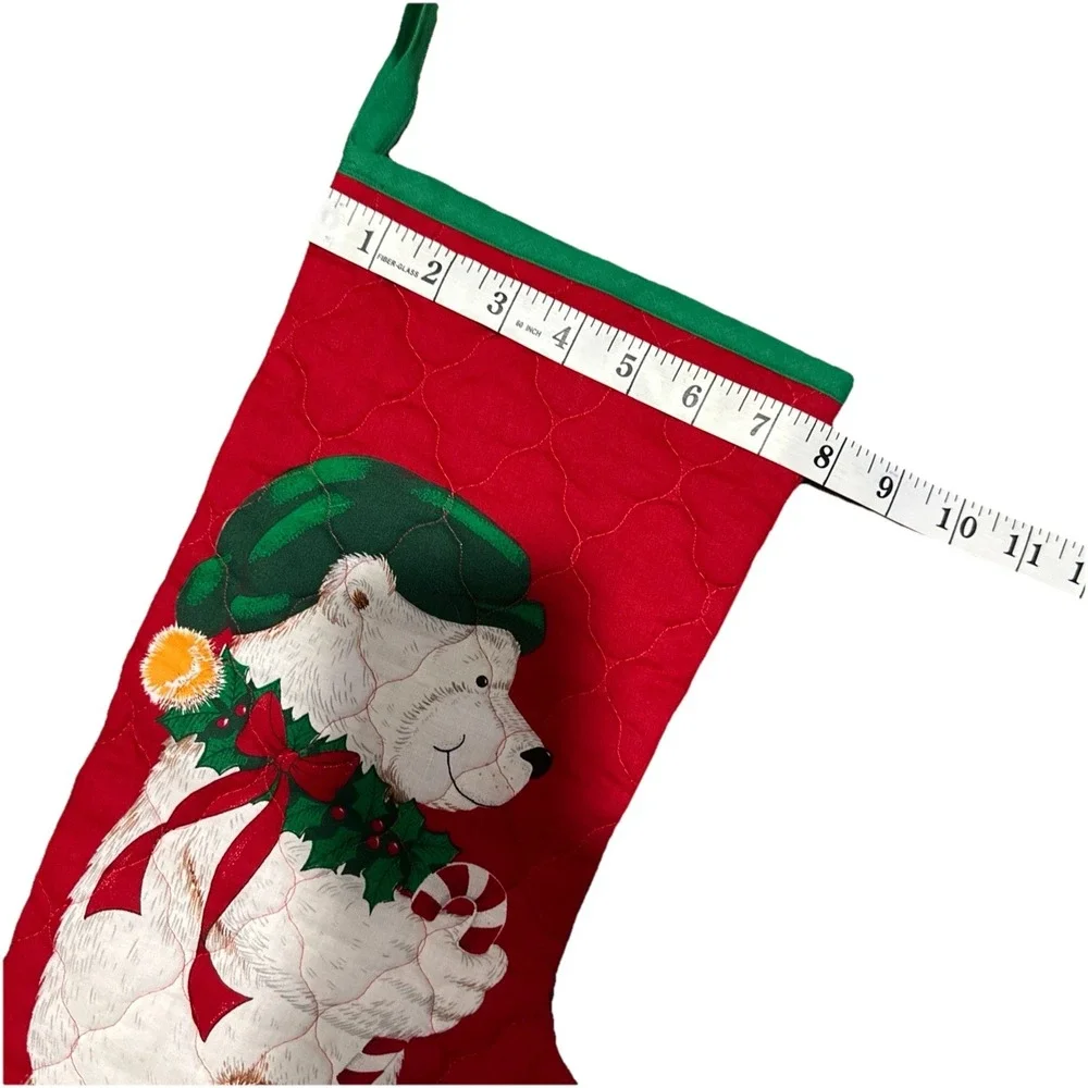 Vintage Handmade Quilted Christmas Stocking 14